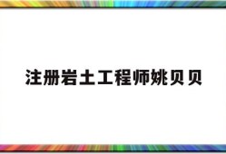 注册岩土工程师姚贝贝中国注册岩土工程师一共多少人