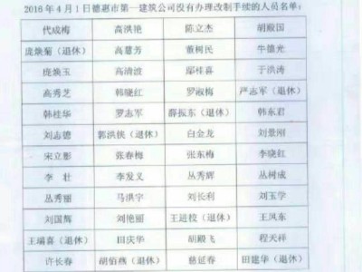 吉林省德惠市第一建筑工程公司基层职工求助信！！