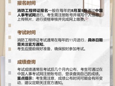 消防工程师考试结果查询时间消防工程师需要考试