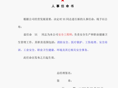 专业监理工程师任命书的简单介绍