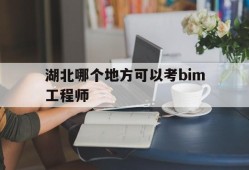 湖北哪个地方可以考bim工程师,湖北省b证考试