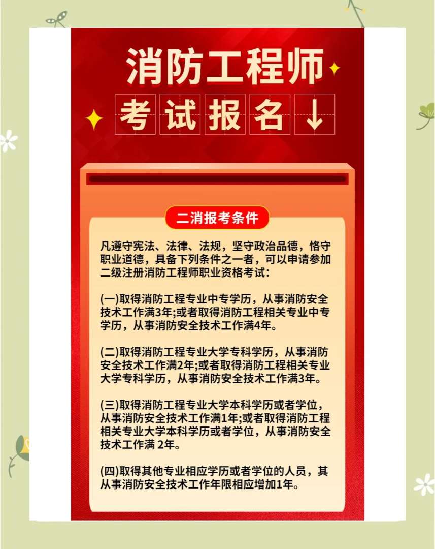 考二级消防工程师证有用吗,考二级消防工程师的条件 第1张 考二级消防工程师证有用吗,考二级消防工程师的条件 第1张