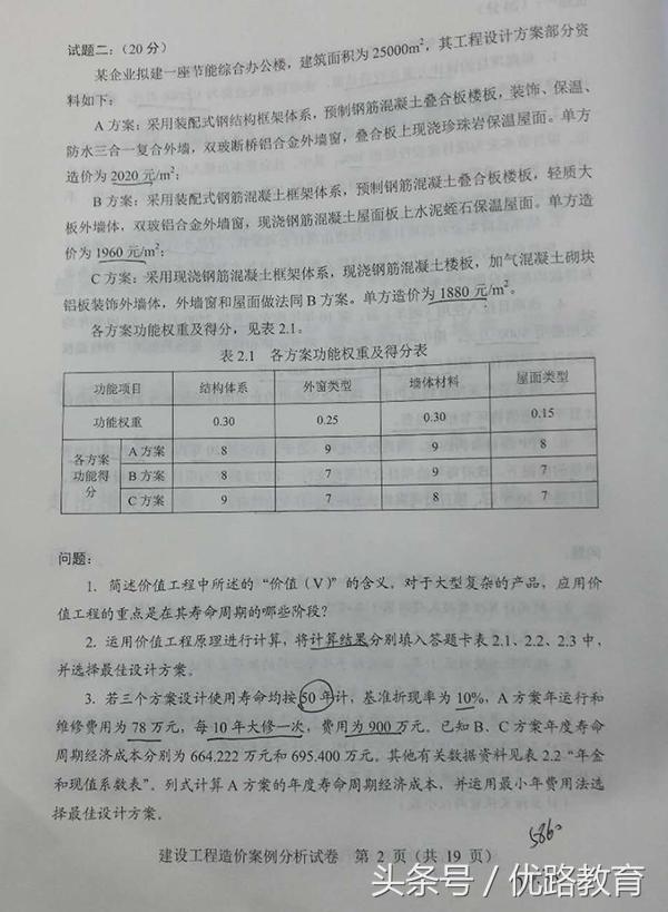 2017年一级造价工程师案例真题,2017年造价工程师案例真题  第2张