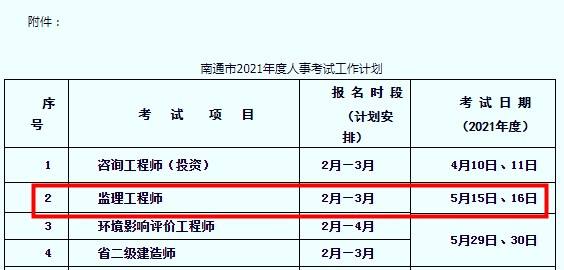 关于2021监理工程师考试时间安排表2021的信息  第2张