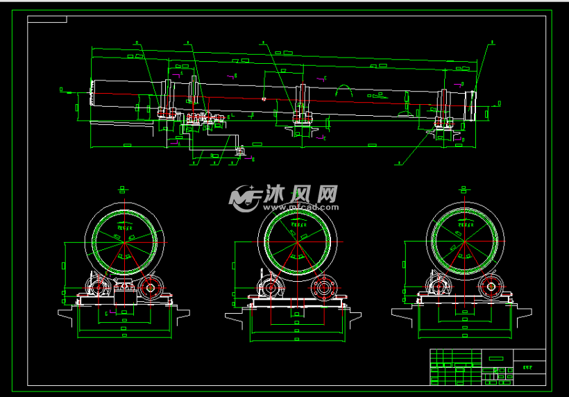 回转窑图纸,回转窑图纸上A,B,n,R,M带9O度箭头什么意思  第2张